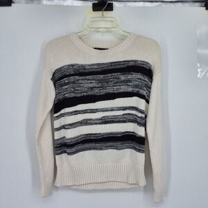 Banana Republic Medium Cream and Black Knit Top